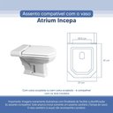 Ver imagem 3 de Assento Sanitário Tampa de Vaso Branco Resina Poliester Atrium para Bacia Incepa