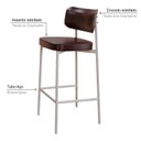 Ver imagem 5 de Banqueta Alloa Fixa com 4 Pés 50 x 44,7 x 163,5cm com 1 Unidade Marrom/Café/Branco Epoxi
