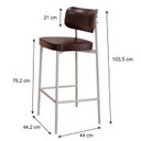 Ver imagem 4 de Banqueta Alloa Fixa com 4 Pés 50 x 44,7 x 163,5cm com 1 Unidade Marrom/Café/Branco Epoxi