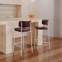 Ver imagem 3 de Banqueta Alloa Fixa com 4 Pés 50 x 44,7 x 163,5cm com 1 Unidade Marrom/Café/Branco Epoxi
