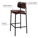 Ver imagem 5 de Banqueta Alloa Fixa com 4 Pés 50 x 44,7 x 163,5cm com 1 Unidade Marrom/Café/Preto Epoxi
