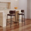 Ver imagem 3 de Banqueta Alloa Fixa com 4 Pés 50 x 44,7 x 163,5cm com 1 Unidade Marrom/Café/Preto Epoxi