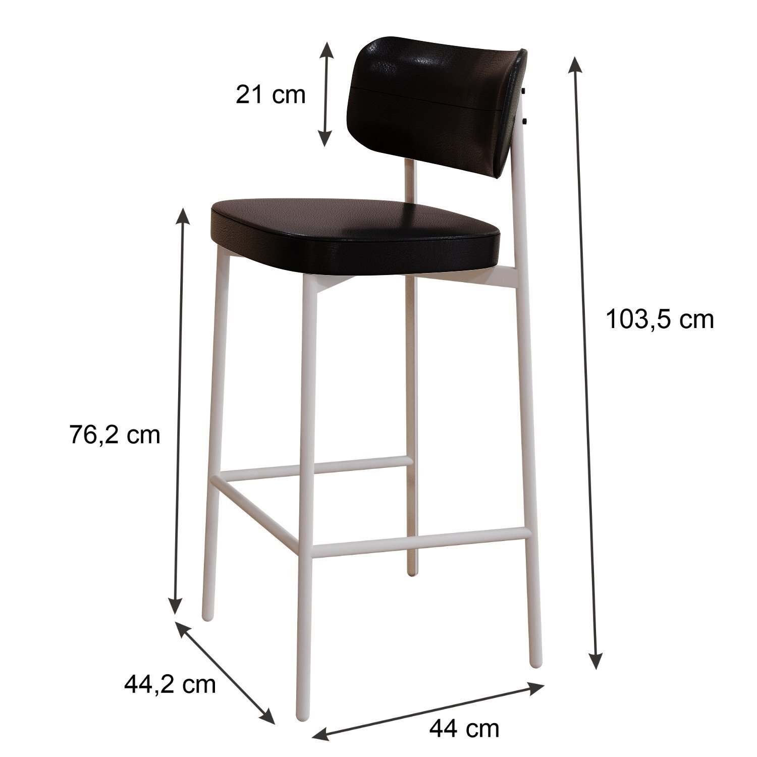 Banqueta Alloa Fixa com 4 Pés 50 X 44,7 X 163,5cm com 1 Unidade - 5