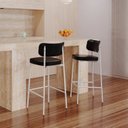 Ver imagem 3 de Banqueta Alloa Fixa com 4 Pés 50 x 44,7 x 163,5cm com 1 Unidade Preto/Branco Epoxi