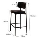 Ver imagem 5 de Banqueta Alloa Fixa com 4 Pés 50 x 44,7 x 163,5cm com 1 Unidade Preto/Epoxi