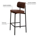 Ver imagem 5 de Banqueta Alloa Fixa com 4 Pés 50 x 44,7 x 163,5cm com 1 Unidade Marrom/Whisky/Preto Epoxi