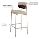Ver imagem 5 de Banqueta Alloa Fixa com 4 Pés 50 x 44,7 x 163,5cm com 1 Unidade Bege/Areia/Café/Branco Epoxi