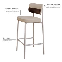 Banqueta Alloa Fixa com 4 Pés 50 X 44,7 X 163,5cm com 1 Unidade - 5