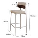 Ver imagem 4 de Banqueta Alloa Fixa com 4 Pés 50 x 44,7 x 163,5cm com 1 Unidade Bege/Areia/Café/Branco Epoxi