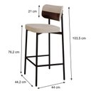Ver imagem 4 de Banqueta Alloa Fixa com 4 Pés 50 x 44,7 x 163,5cm com 1 Unidade Bege/Areia/Café/Preto Epoxi