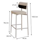 Ver imagem 4 de Banqueta Alloa Fixa com 4 Pés 50 x 44,7 x 163,5cm com 1 Unidade Bege/Areia/Preto/Branco Epoxi
