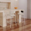 Ver imagem 3 de Banqueta Alloa Fixa com 4 Pés 50 x 44,7 x 163,5cm com 1 Unidade Bege/Areia/Preto/Branco Epoxi
