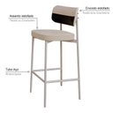 Ver imagem 5 de Banqueta Alloa Fixa com 4 Pés 50 x 44,7 x 163,5cm com 1 Unidade Bege/Areia/Preto/Branco Epoxi