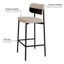Ver imagem 5 de Banqueta Alloa Fixa com 4 Pés 50 x 44,7 x 163,5cm com 1 Unidade Bege/Areia/Preto Epoxi