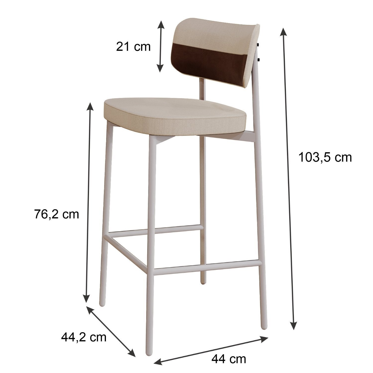 Banqueta Alloa Fixa com 4 Pés 50 X 44,7 X 163,5cm com 1 Unidade - 4