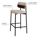 Ver imagem 5 de Banqueta Alloa Fixa com 4 Pés 50 x 44,7 x 163,5cm com 1 Unidade Bege/Areia/Whisky/Preto Epoxi