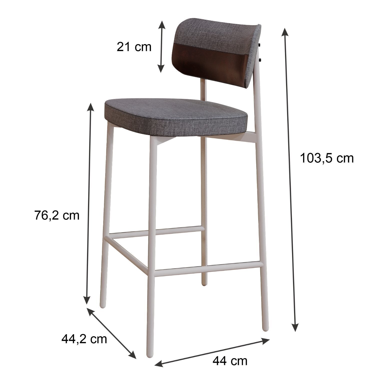 Banqueta Alloa Fixa com 4 Pés 50 X 44,7 X 163,5cm com 1 Unidade - 4