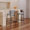 Ver imagem 3 de Banqueta Alloa Fixa com 4 Pés 50 x 44,7 x 163,5cm com 1 Unidade Cinza/Café/Preto Epoxi