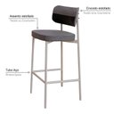 Ver imagem 5 de Banqueta Alloa Fixa com 4 Pés 50 x 44,7 x 163,5cm com 1 Unidade Cinza/Preto/Branco Epoxi