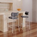 Ver imagem 3 de Banqueta Alloa Fixa com 4 Pés 50 x 44,7 x 163,5cm com 1 Unidade Cinza/Preto/Branco Epoxi