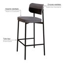 Ver imagem 5 de Banqueta Alloa Fixa com 4 Pés 50 x 44,7 x 163,5cm com 1 Unidade Cinza/Preto Epoxi
