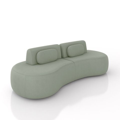 Sofá Sala de Estar Modulado França 240cm Encosto Articulável com Almofadas Veludo Cinza Escuro G45 -