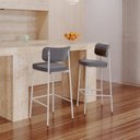 Ver imagem 3 de Banqueta Alloa Fixa com 4 Pés 50 x 44,7 x 163,5cm com 1 Unidade Cinza/Whisky/Branco Epoxi