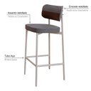 Ver imagem 5 de Banqueta Alloa Fixa com 4 Pés 50 x 44,7 x 163,5cm com 1 Unidade Cinza/Whisky/Branco Epoxi