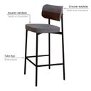 Ver imagem 5 de Banqueta Alloa Fixa com 4 Pés 50 x 44,7 x 163,5cm com 1 Unidade Cinza/Whisky/Preto Epoxi