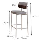 Ver imagem 4 de Banqueta Alloa Fixa com 4 Pés 50 x 44,7 x 163,5cm com 1 Unidade Cinza/Café/Branco Epoxi