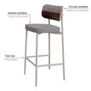 Ver imagem 5 de Banqueta Alloa Fixa com 4 Pés 50 x 44,7 x 163,5cm com 1 Unidade Cinza/Café/Branco Epoxi