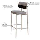 Ver imagem 5 de Banqueta Alloa Fixa com 4 Pés 50 x 44,7 x 163,5cm com 1 Unidade Cinza/Preto/Branco Epoxi