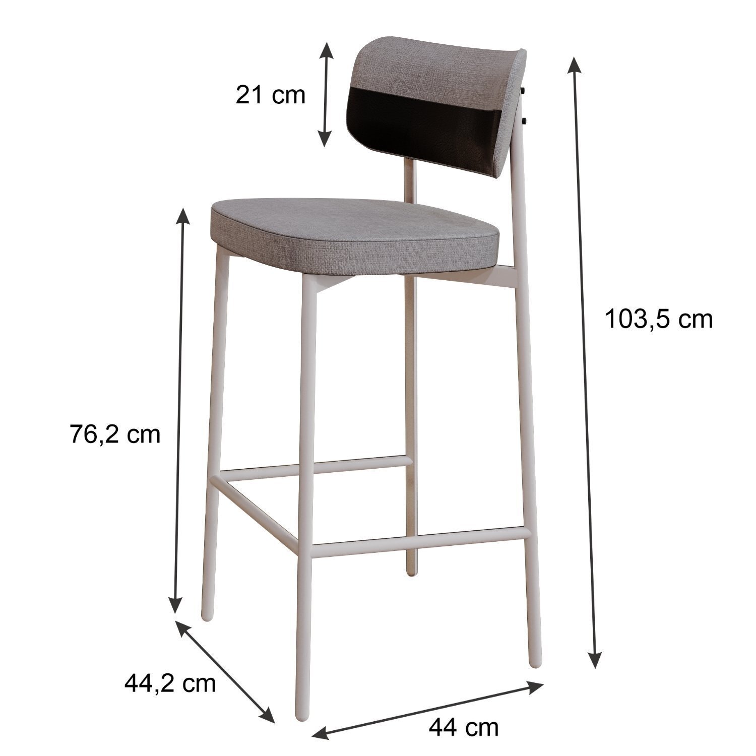 Banqueta Alloa Fixa com 4 Pés 50 X 44,7 X 163,5cm com 1 Unidade - 4