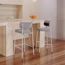 Ver imagem 3 de Banqueta Alloa Fixa com 4 Pés 50 x 44,7 x 163,5cm com 1 Unidade Cinza/Preto/Branco Epoxi