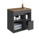 Ver imagem 3 de Gabinete para Banheiro Suspenso 60cm 1 Porta 1 Gaveta Bangladesh Grafite - Art In Móveis