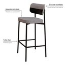Ver imagem 5 de Banqueta Alloa Fixa com 4 Pés 50 x 44,7 x 163,5cm com 1 Unidade Cinza/Preto/Epoxi