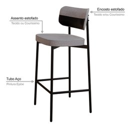 Banqueta Alloa Fixa com 4 Pés 50 X 44,7 X 163,5cm com 1 Unidade - 5
