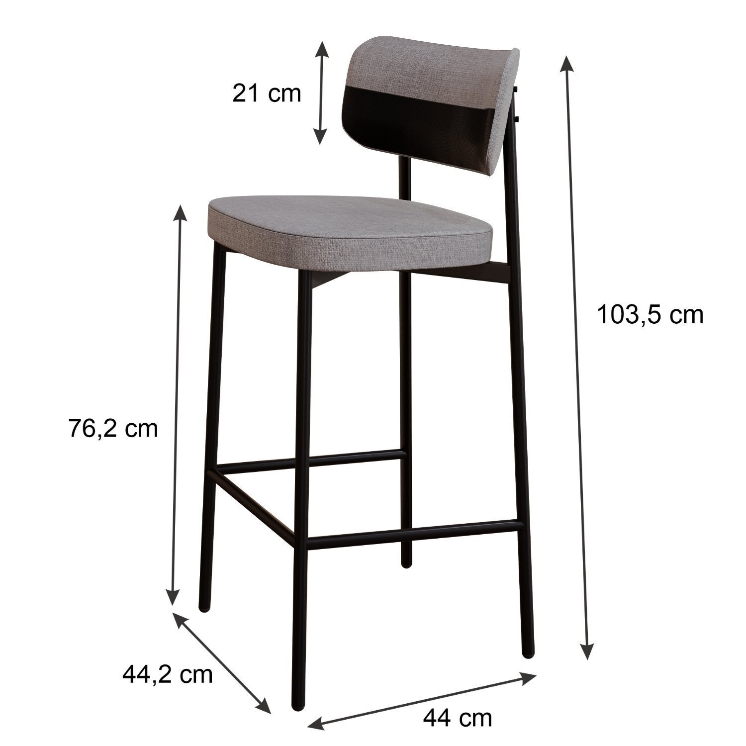 Banqueta Alloa Fixa com 4 Pés 50 X 44,7 X 163,5cm com 1 Unidade - 4