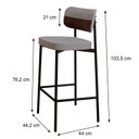 Ver imagem 4 de Banqueta Alloa Fixa com 4 Pés 50 x 44,7 x 163,5cm com 1 Unidade Cinza/Whisky/Branco Epoxi