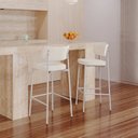 Ver imagem 3 de Banqueta Alloa Fixa com 4 Pés 50 x 44,7 x 163,5cm com 1 Unidade Branco/Palha/Epoxi