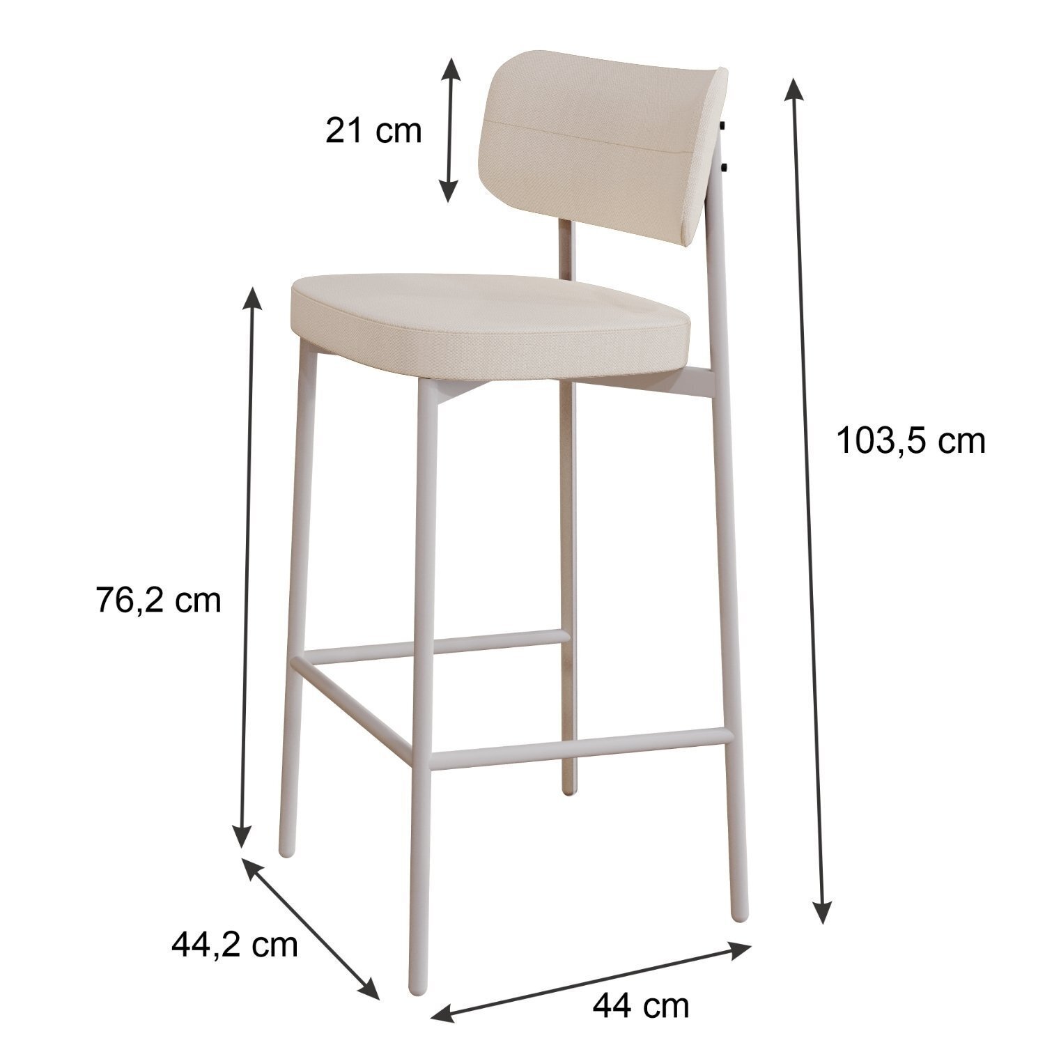 Banqueta Alloa Fixa com 4 Pés 50 X 44,7 X 163,5cm com 1 Unidade - 4