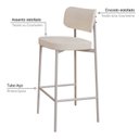 Ver imagem 5 de Banqueta Alloa Fixa com 4 Pés 50 x 44,7 x 163,5cm com 1 Unidade Branco/Palha/Epoxi