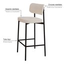 Ver imagem 5 de Banqueta Alloa Fixa com 4 Pés 50 x 44,7 x 163,5cm com 1 Unidade Branco/Palha/Preto Epoxi