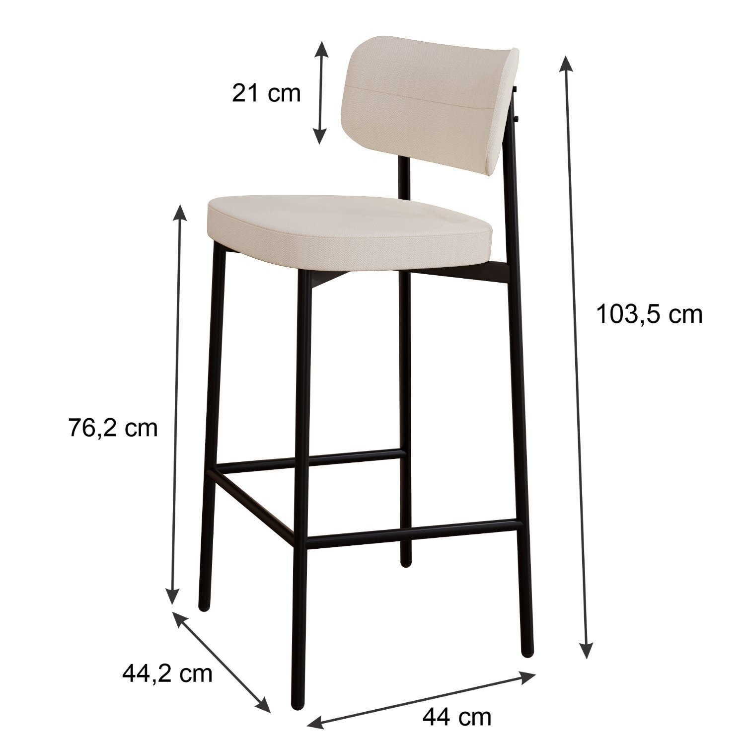 Banqueta Alloa Fixa com 4 Pés 50 X 44,7 X 163,5cm com 1 Unidade - 4