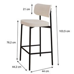 Banqueta Alloa Fixa com 4 Pés 50 X 44,7 X 163,5cm com 1 Unidade - 4