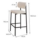 Ver imagem 4 de Banqueta Alloa Fixa com 4 Pés 50 X 44,7 X 163,5cm com 1 Unidade