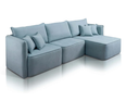 Ver imagem 2 de Sofá com Chaise Búzios - 3 Mod 260 Bouclé Azul 514