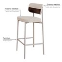 Ver imagem 5 de Banqueta Alloa Fixa com 4 Pés 50 x 44,7 x 163,5cm com 1 Unidade Branco/Palha/Café/Epoxi