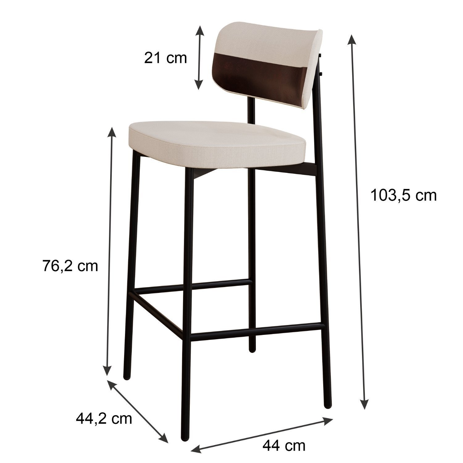 Banqueta Alloa Fixa com 4 Pés 50 X 44,7 X 163,5cm com 1 Unidade - 4