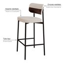 Ver imagem 5 de Banqueta Alloa Fixa com 4 Pés 50 x 44,7 x 163,5cm com 1 Unidade Branco/Palha/Café/Preto Epoxi